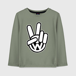 Лонгслив хлопковый детский Volkswagen peace, цвет: авокадо