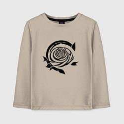 Лонгслив хлопковый детский Трайбл узоры роза, цвет: миндальный