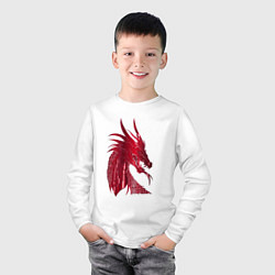 Лонгслив хлопковый детский Рэд дракон, цвет: белый — фото 2