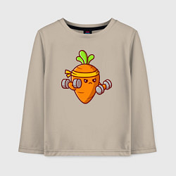 Лонгслив хлопковый детский Морковь на спорте, цвет: миндальный