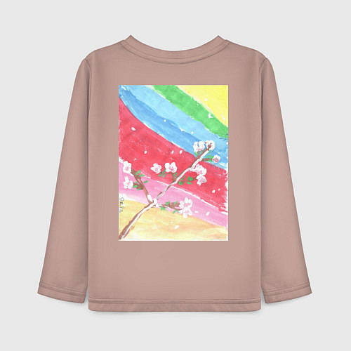 Детский лонгслив Счастливая весна / Пыльно-розовый – фото 2