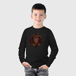 Лонгслив хлопковый детский Детеныш Медвесыча, цвет: черный — фото 2