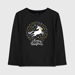 Детский лонгслив Unicorn christmas