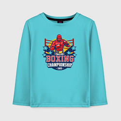 Лонгслив хлопковый детский Boxing championship, цвет: бирюзовый