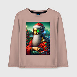 Детский лонгслив Mona Lisa in Santa costume - cyberpunk