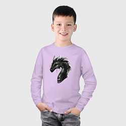 Лонгслив хлопковый детский Дракон арт, цвет: лаванда — фото 2