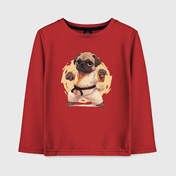Детский лонгслив Карате мопс