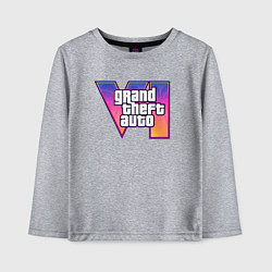 Лонгслив хлопковый детский Grand theft auto VI, цвет: меланж