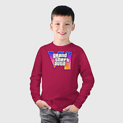 Лонгслив хлопковый детский GTA 6 art, цвет: маджента — фото 2
