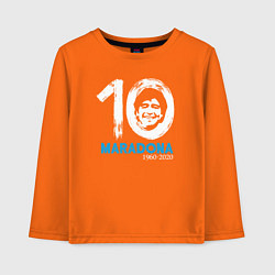 Лонгслив хлопковый детский Maradona 10, цвет: оранжевый