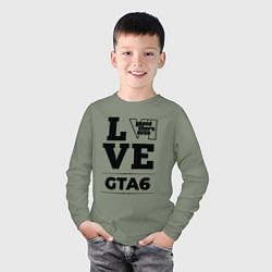 Лонгслив хлопковый детский GTA6 love classic, цвет: авокадо — фото 2