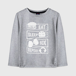 Лонгслив хлопковый детский Еда сон бокс, цвет: меланж