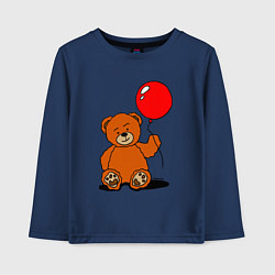 Лонгслив хлопковый детский Плюшевый медведь с воздушным шариком, цвет: тёмно-синий