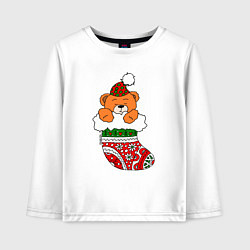Детский лонгслив Игрушечный мишка в носке
