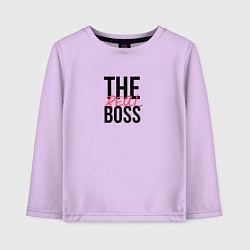 Лонгслив хлопковый детский The real boss, цвет: лаванда