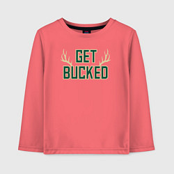 Лонгслив хлопковый детский Get bucked, цвет: коралловый