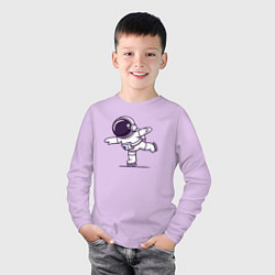 Лонгслив хлопковый детский Космонавт фигурист, цвет: лаванда — фото 2