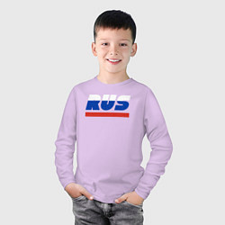 Лонгслив хлопковый детский Rus, цвет: лаванда — фото 2