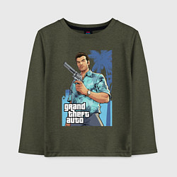 Лонгслив хлопковый детский GTA - Томми Версетти, цвет: меланж-хаки