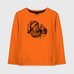 Лонгслив хлопковый детский Добряк Санта, цвет: оранжевый
