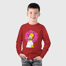 Лонгслив хлопковый детский Святые пышки, цвет: красный — фото 2