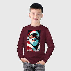 Лонгслив хлопковый детский Arnold Schwarzenegger - Santa Claus, цвет: меланж-бордовый — фото 2