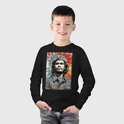 Лонгслив хлопковый детский Портрет Че Гевара, цвет: черный — фото 2