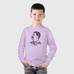 Лонгслив хлопковый детский Профиль Сталина, цвет: лаванда — фото 2
