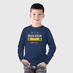 Лонгслив хлопковый детский Its a builder thing, цвет: тёмно-синий — фото 2