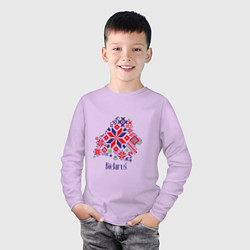 Лонгслив хлопковый детский Belarus Латинка, цвет: лаванда — фото 2