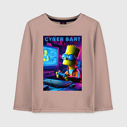 Лонгслив хлопковый детский Cyber Bart is an avid gamer, цвет: пыльно-розовый