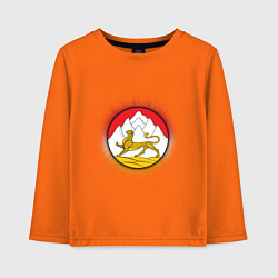 Лонгслив хлопковый детский Герб Осетии, цвет: оранжевый