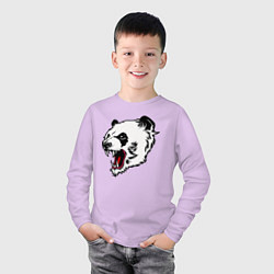 Лонгслив хлопковый детский Оскал панды, цвет: лаванда — фото 2