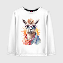 Детский лонгслив Лама в очках цвет