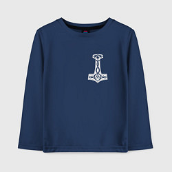 Детский лонгслив Молот тора на груди