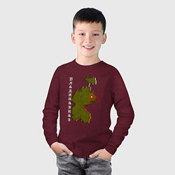 Лонгслив хлопковый детский Осетия Владикавказ, цвет: меланж-бордовый — фото 2