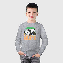 Лонгслив хлопковый детский Panda nope, цвет: меланж — фото 2