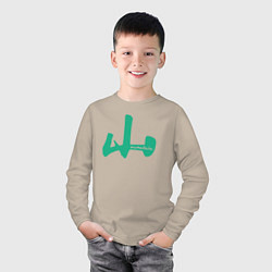 Лонгслив хлопковый детский Гора иероглиф, цвет: миндальный — фото 2