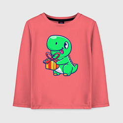Детский лонгслив Динозавр с подарком
