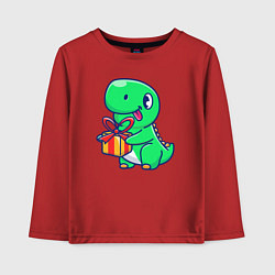 Детский лонгслив Динозавр с подарком