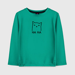 Лонгслив хлопковый детский Cat ha ha black, цвет: зеленый