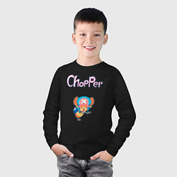 Лонгслив хлопковый детский Чоппер доктор из аниме ван пис, цвет: черный — фото 2