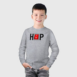 Лонгслив хлопковый детский Hip Hop выключатель, цвет: меланж — фото 2