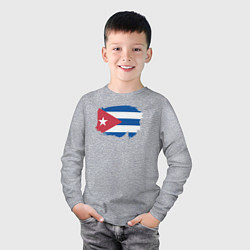 Лонгслив хлопковый детский Флаг Кубы, цвет: меланж — фото 2