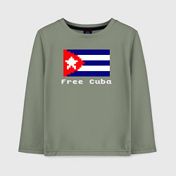 Лонгслив хлопковый детский Free Cuba, цвет: авокадо