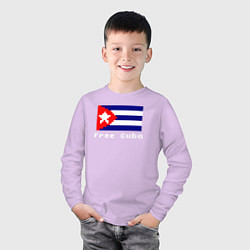 Лонгслив хлопковый детский Free Cuba, цвет: лаванда — фото 2