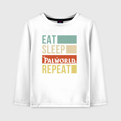 Детский лонгслив Eat sleep Palworld rpeat