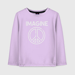 Лонгслив хлопковый детский Imagine peace, цвет: лаванда
