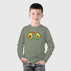Лонгслив хлопковый детский Парочка авокадо, цвет: авокадо — фото 2