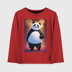 Детский лонгслив Панда в свитере под салютом - ai art